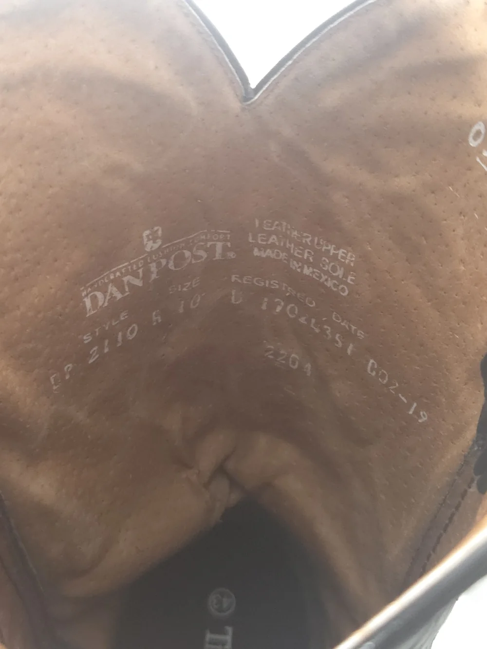 Vintage Dan Post Black Leather Cowboy Boots